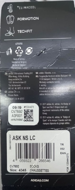 Шкарпетки Adidas · розмір 43-45