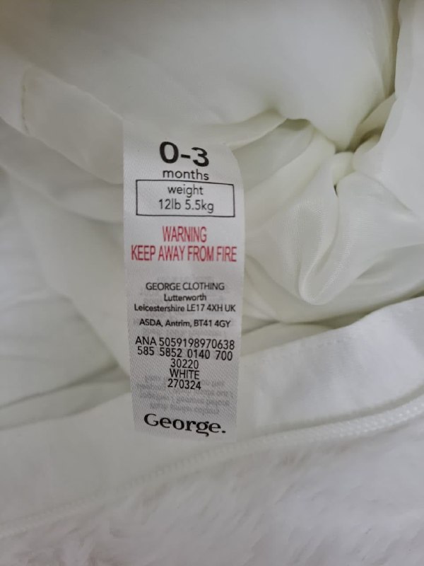 Комбінезон-чоловічок George · розмір 0-6 місяців