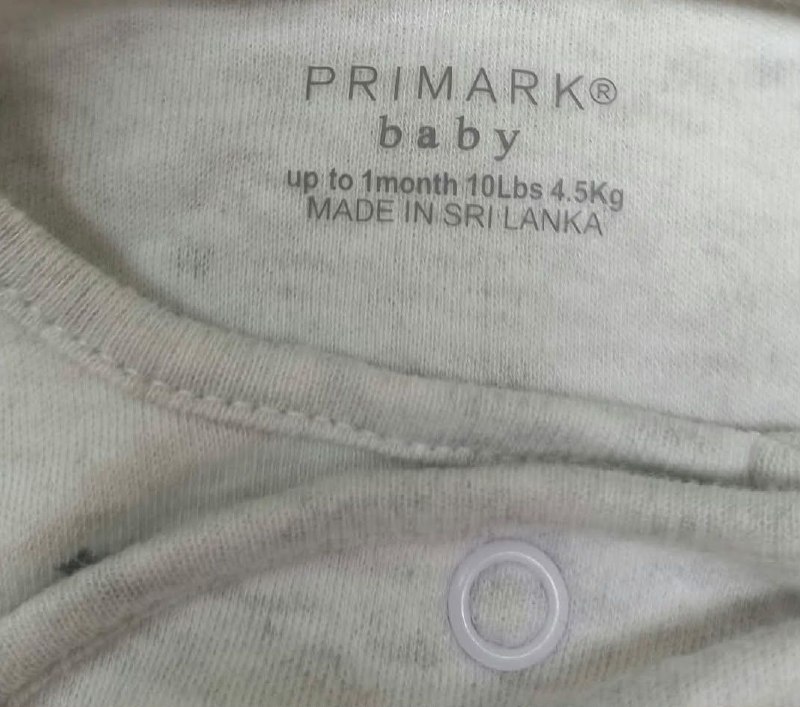 Чоловічок Primark (2 од) · розмір до 1 місяця