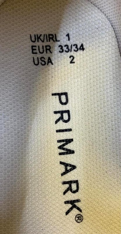 Кросівки PRIMARK · розмір 1(UK),33-34(EUR)